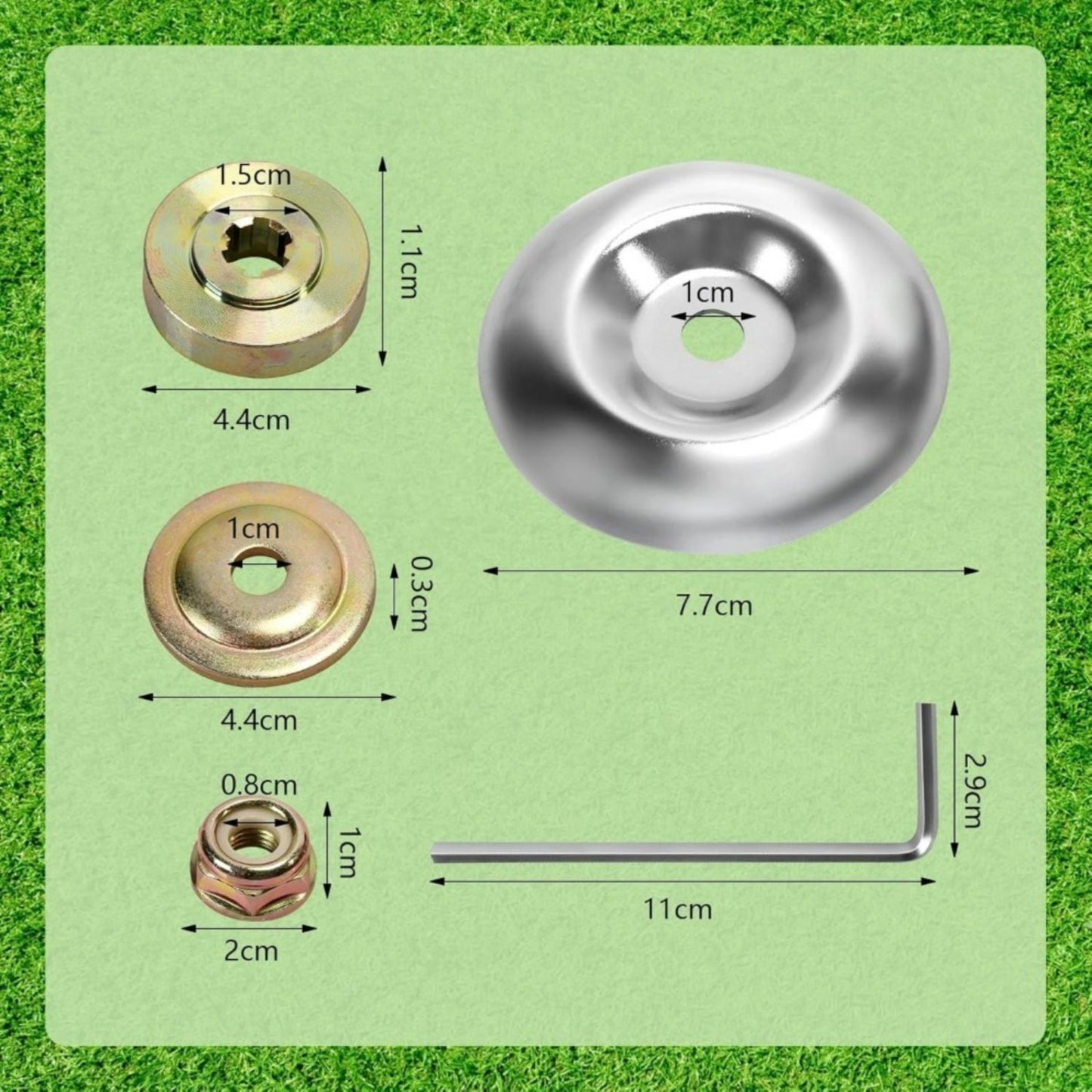 11-piece Lawn Mower Replacement Part Set With Pressure Plate, Guide Plate, Nuts, And Storage Box—accessories For Hand Tools