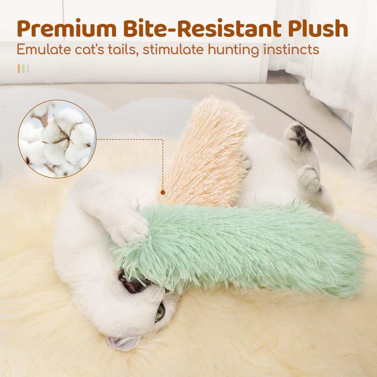 New Self-Warming Stress-Relieving Plush Cat With Catnip Sleep Pillow And Interactive Pet Toy