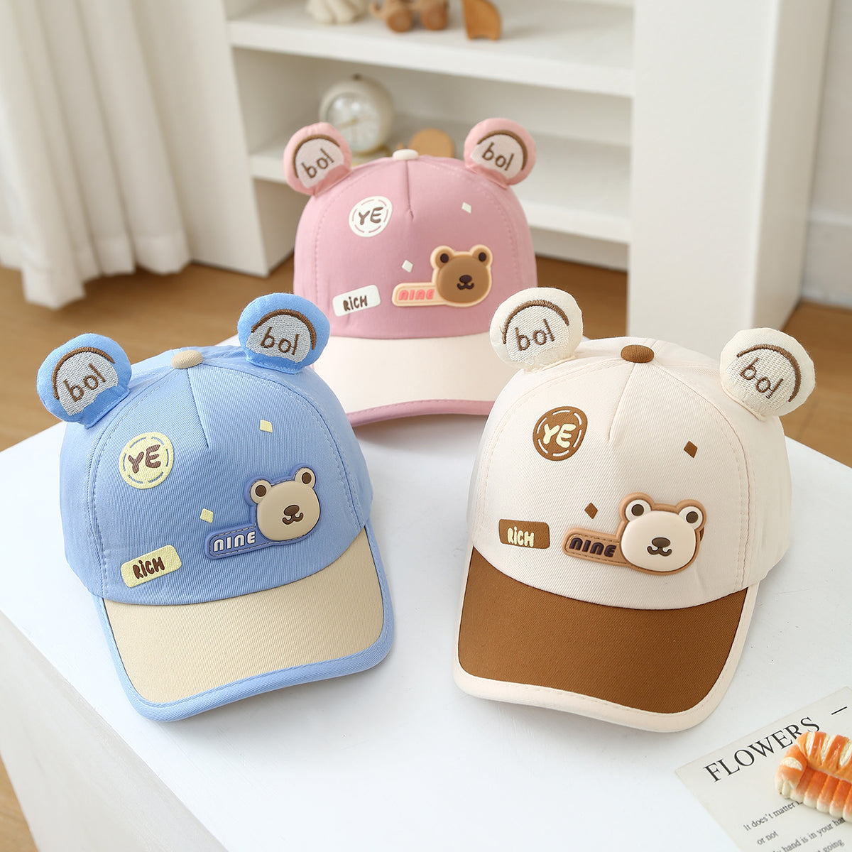 Summer Cartoon YE Little Bear 3-6 Years Old Boys And Girls Hat For Outdoor Travel, Street Sun Protection Cap, Baseball Cap