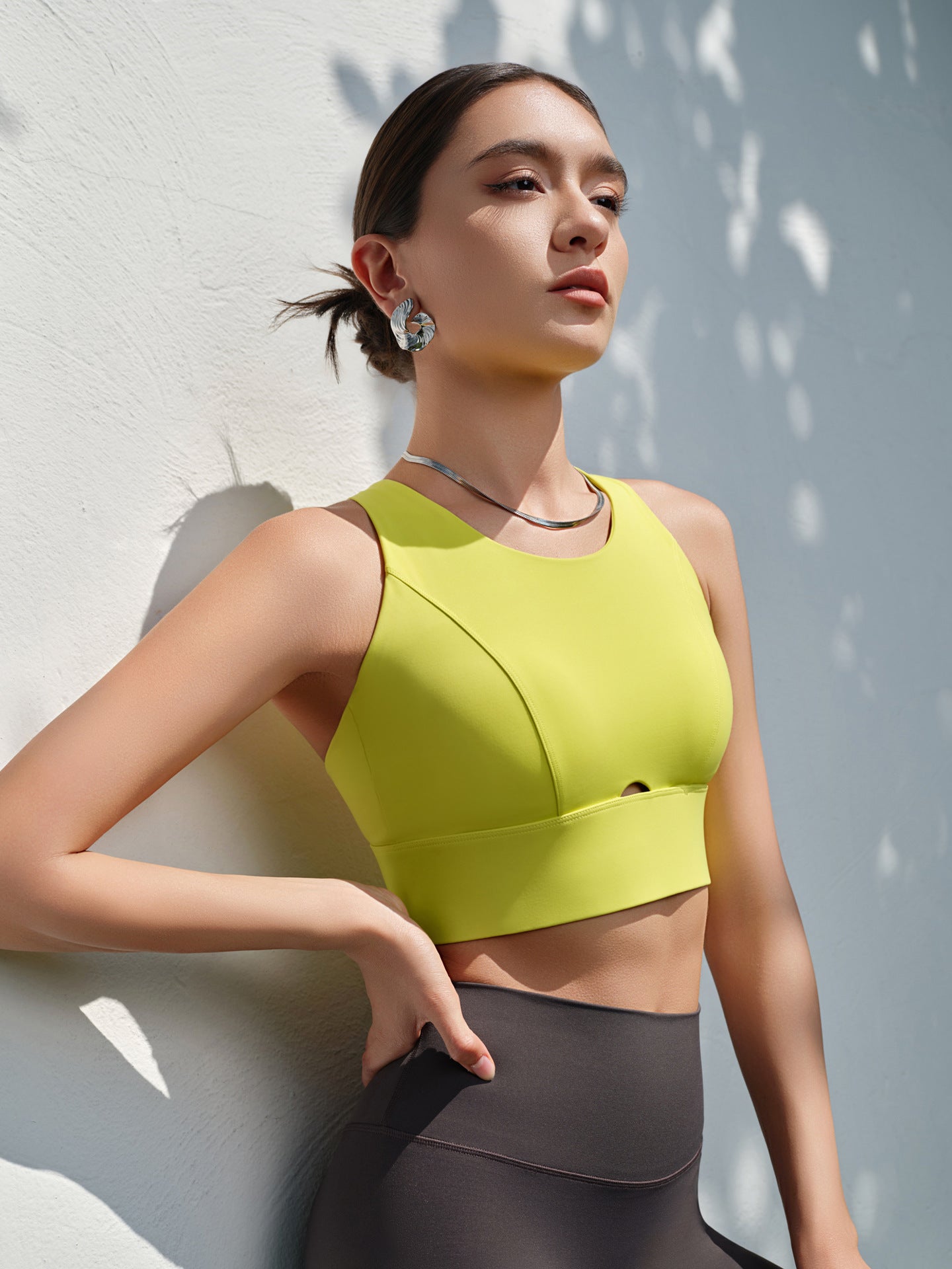 Plus-Size Women's High-Impact Shock-Absorbing Compression Sports Bra, Integrated Cup Tank Top For Summer Running, Fitness And Yoga