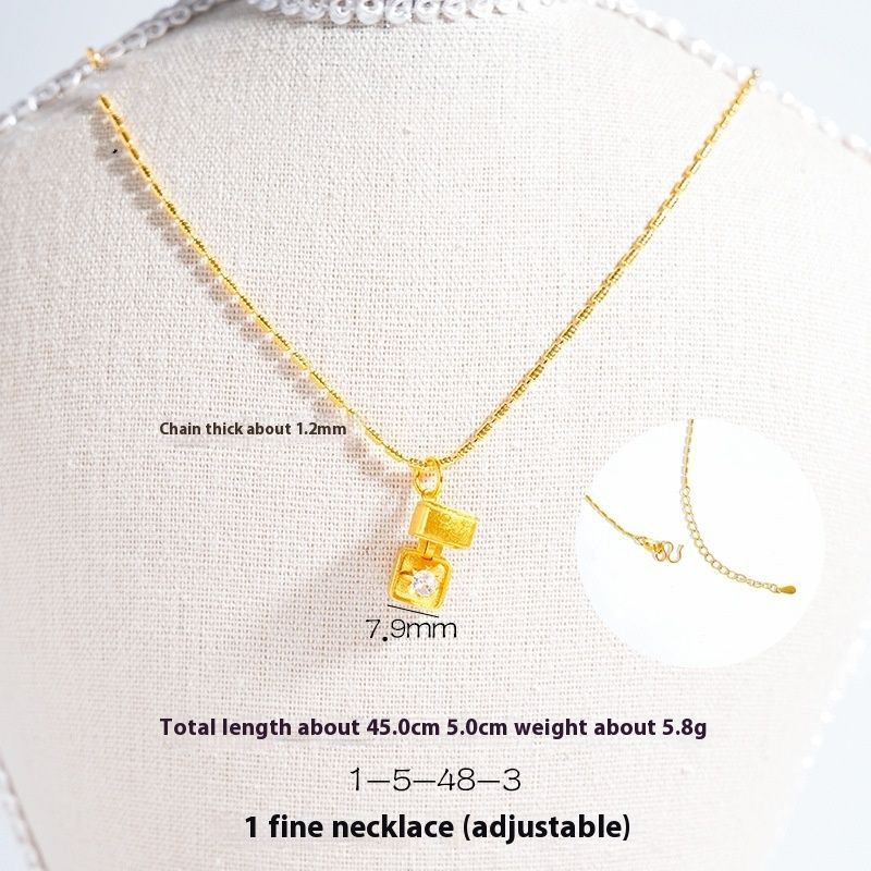 Alluvial Gold Diy Accessories Chinese Gold Ring Box Cube Sugar Pendant Necklace
