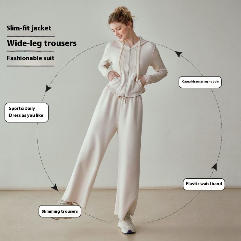Yoga Suit Autumn And Winter Thick Warm Long Sleeves Hooded Workout Clothes