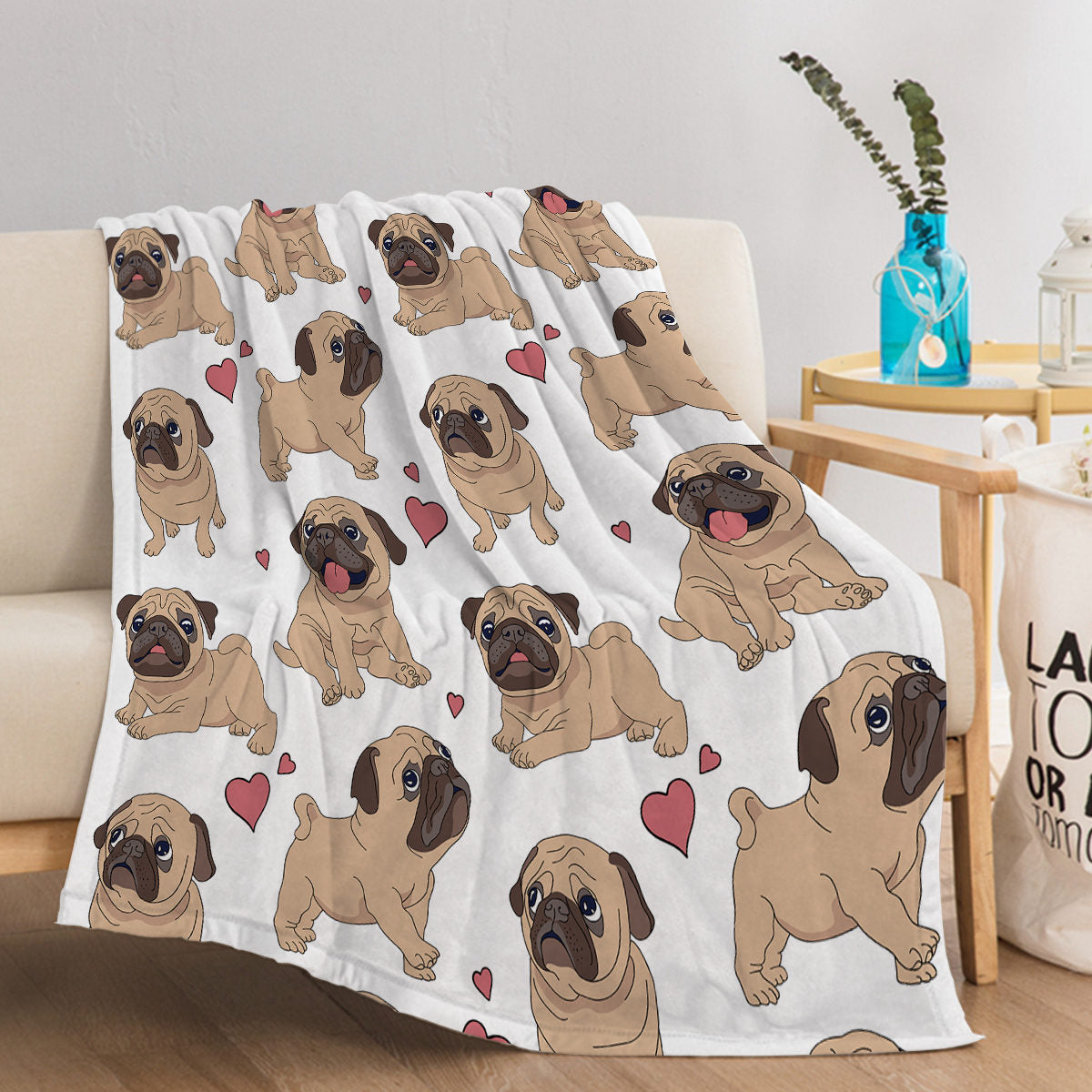 1pc Cute Khabba Dog Cute And Fun Pattern Soft Printed Flannel Sofa Blanket Comfortable And Warm Home Use Suitable For Bed Sofa Camping And Multi Scene Seasonal Use