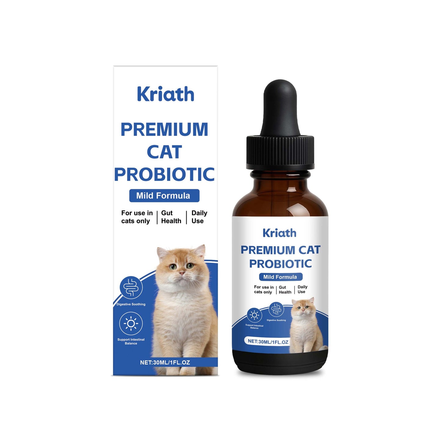 Kriath Cat Probiotic Drops With Gentle Ingredients To Care For Cats, Suitable For All Age Groups, For Daily Body Maintenance