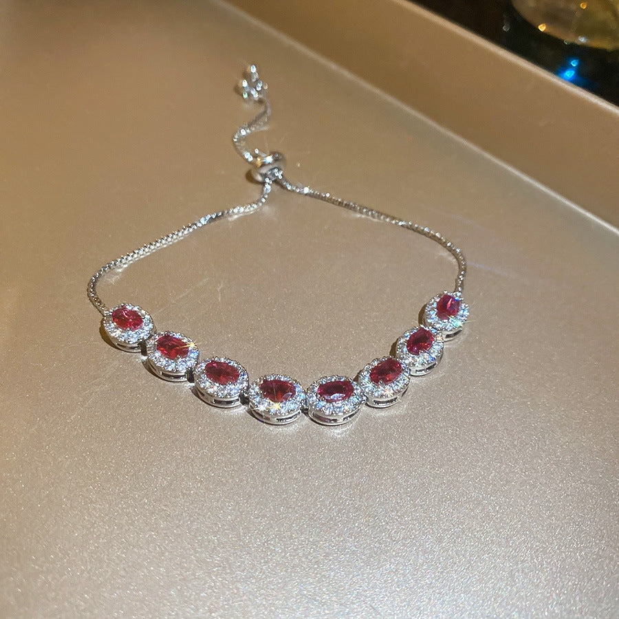 Fashion Ins Geometric Zirconia Bracelet Soft Bangle Elegant Versatile Fashion Hand Jewelry