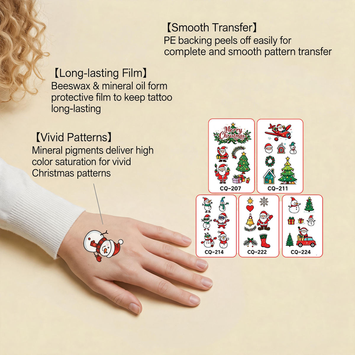 Christmas Personalized Makeup Daily Cute Tattoo Stickers