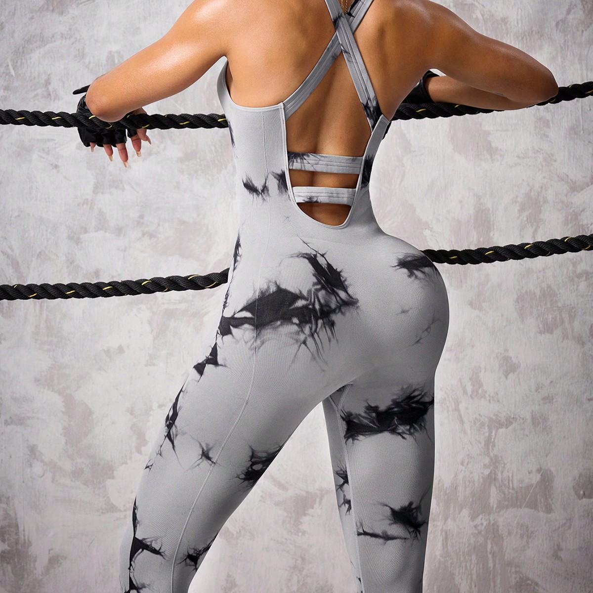 Seamless Tie-dyed Jumpsuit Stretch Skinny Yoga Clothes