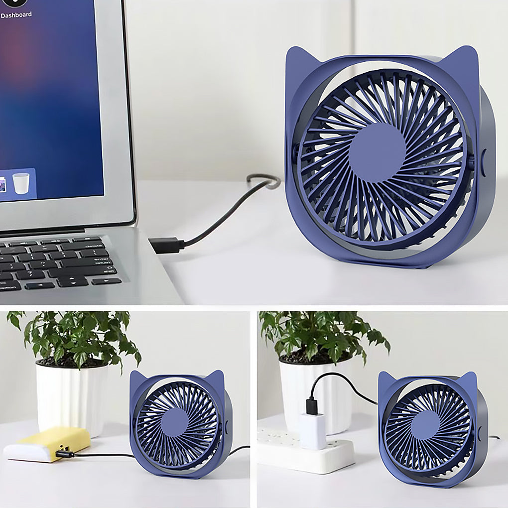 Desktop Mini Portable Electric Fan 360 Degree Adjustable Summer Cooling Tool