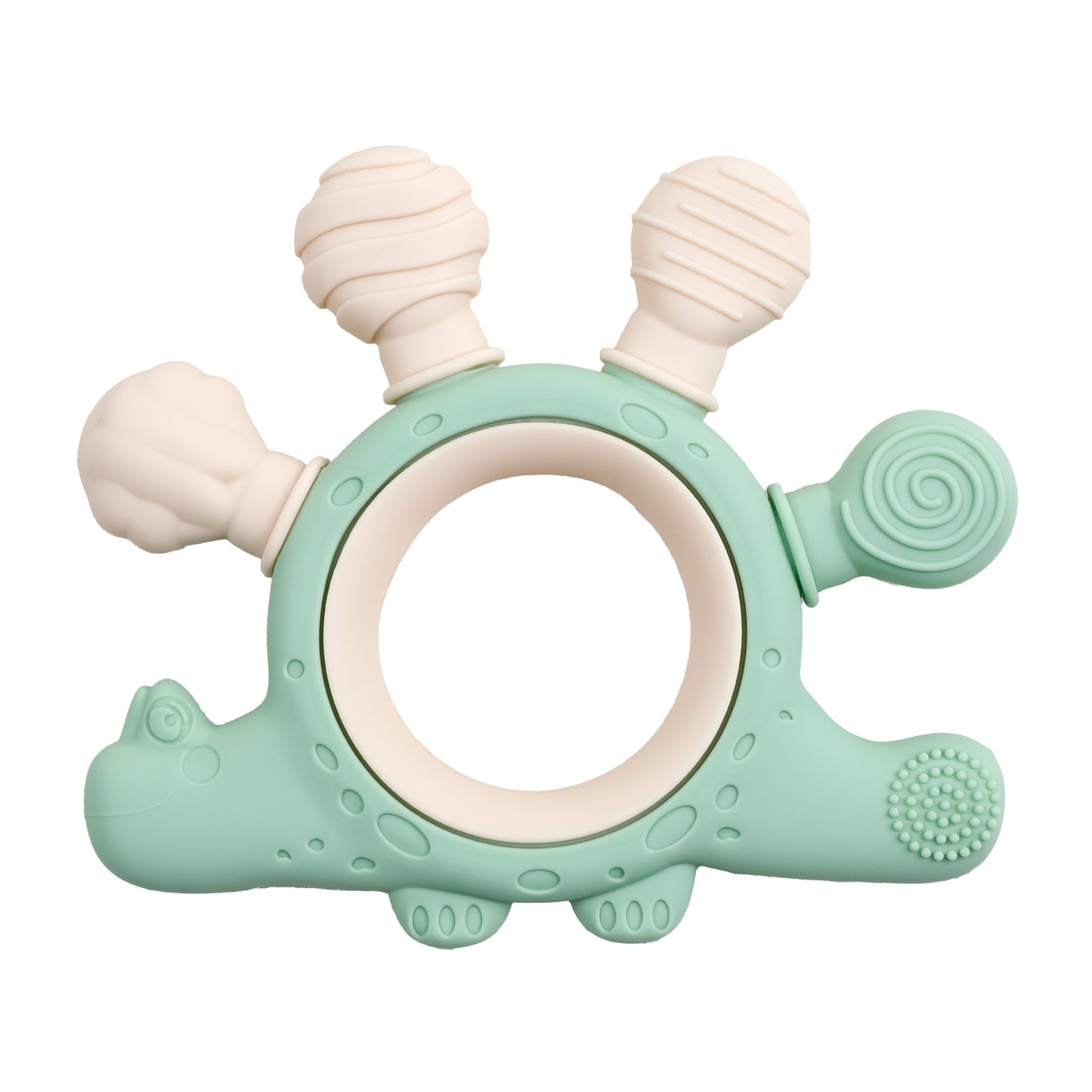 Food-grade Silicone Two-tone Dinosaur Animal Teether