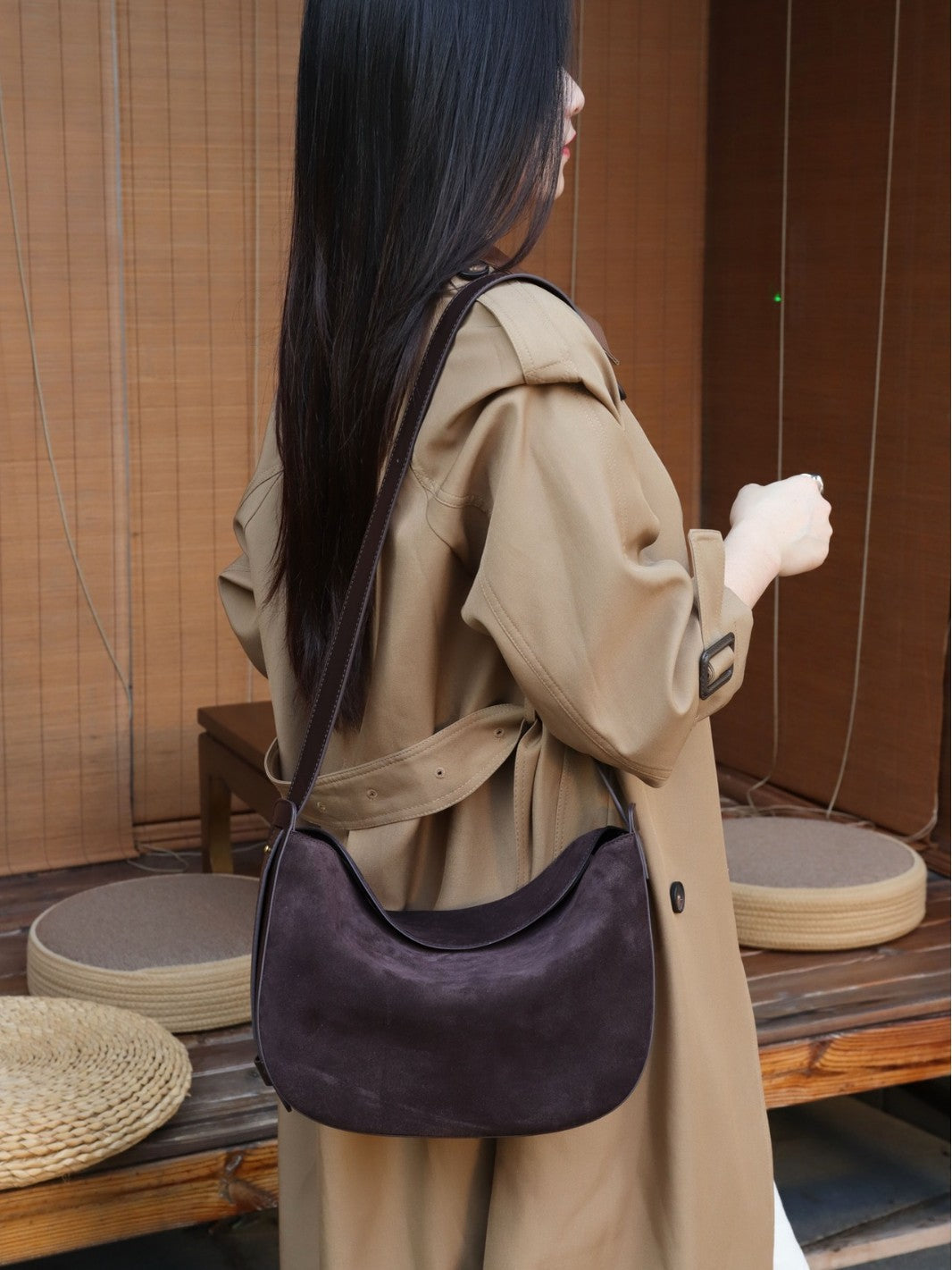 Retro Matte Genuine Leather Underarm Bag For Women, New Autumn-Winter Versatile Dumpling Bag, Casual Fashion Crossbody And Shoulder Bag
