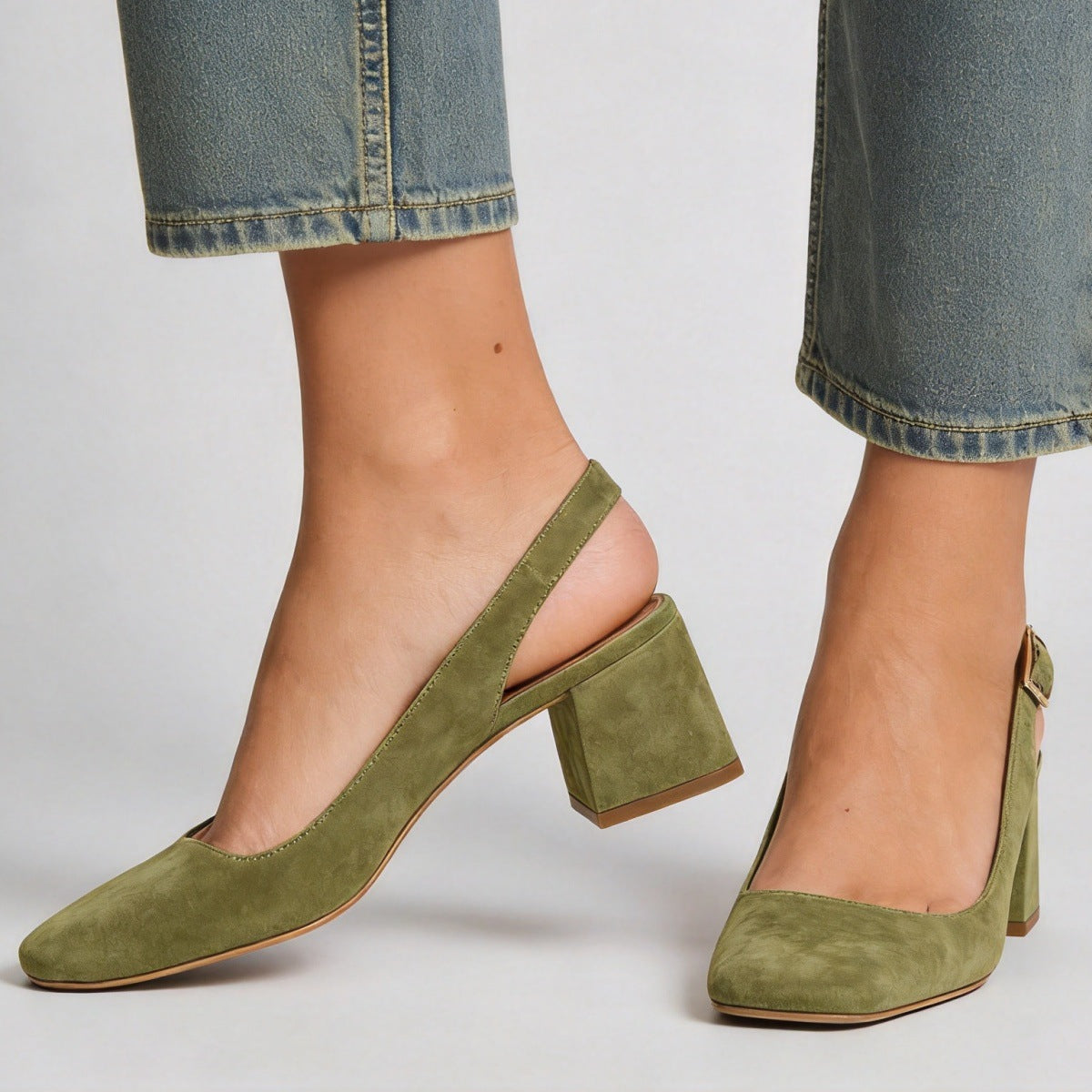 Women's Pointed Toe Slingback High Heels - One Strap Sandals for Large Sizes 40-43 Spring Summer Fashion Footwear
