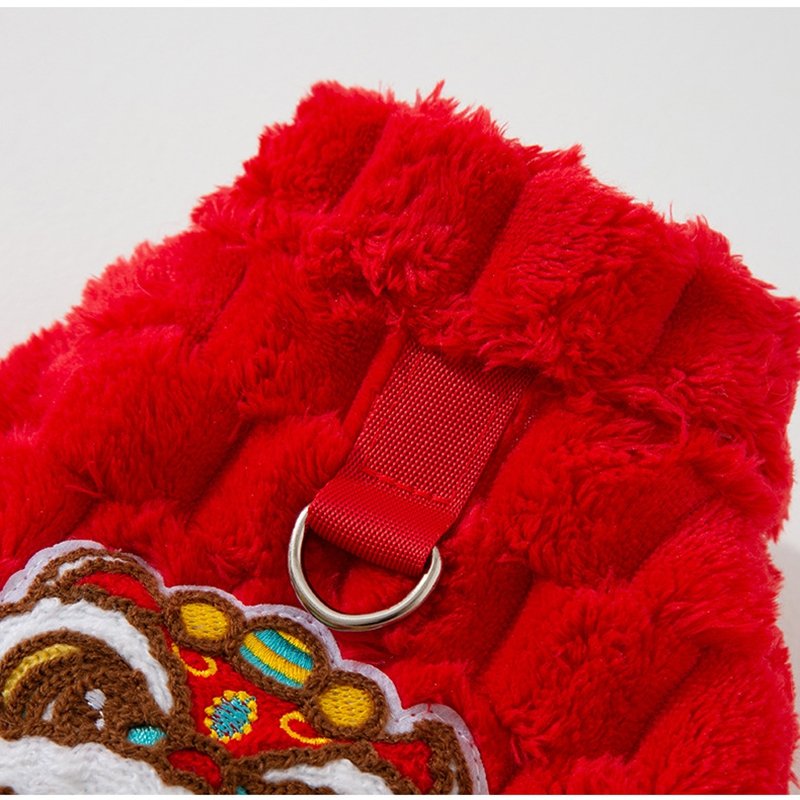 Dog Autumn And Winter, Puppy For The New Year, Golden Turtle Fleece For The New Year, Warm Fleece Coat, Small Dog, Cat And Pet Dog Clothes