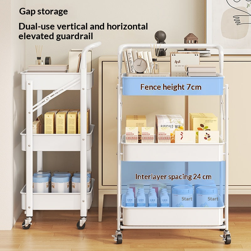 Foldable Storage Cart Kitchen Trolley Rack