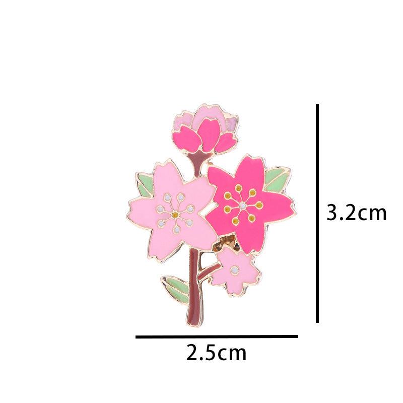 Japanese-Korean Style Origami Crane Cherry Blossom Brooch