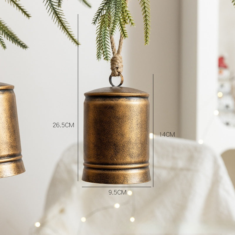 Retro Iron Art Bell Pendant Rattan Garland Accessories