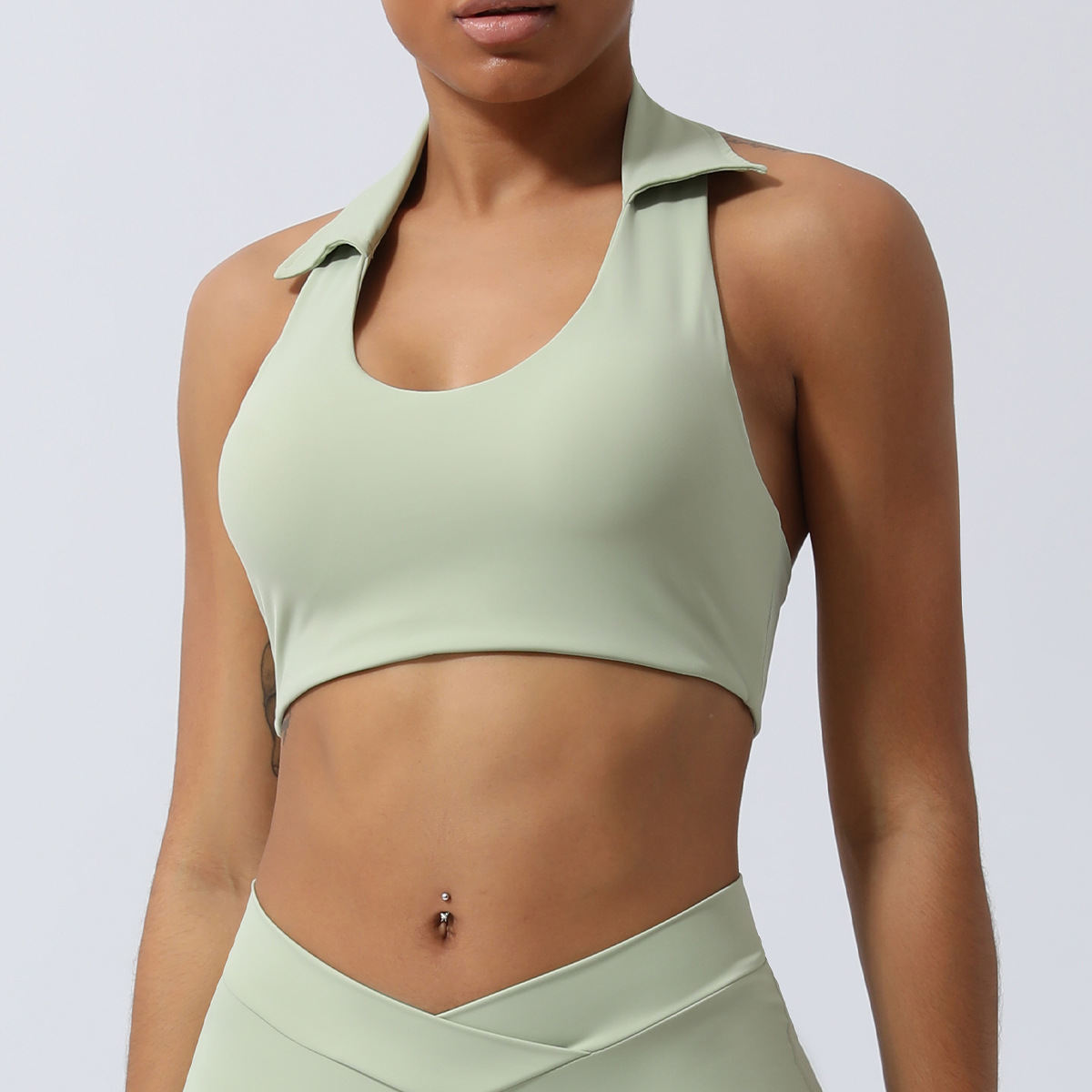 Women's Lapel Halter Yoga Vest