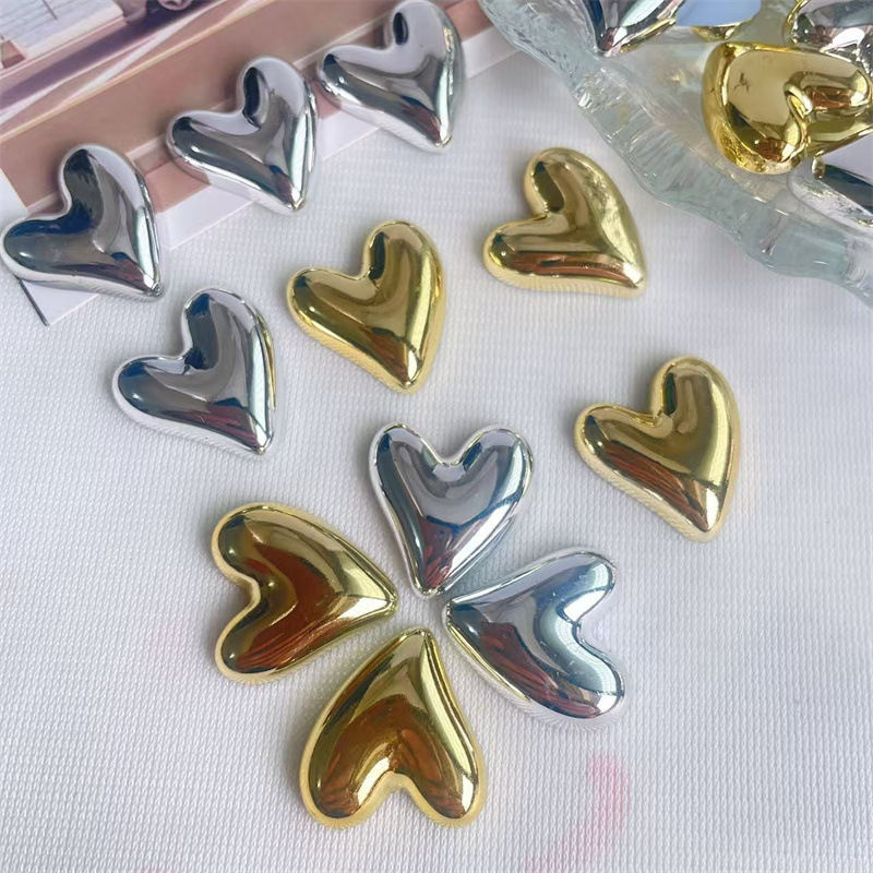 Gold And Silver Plated Heart-shaped Resin Patch Accessories