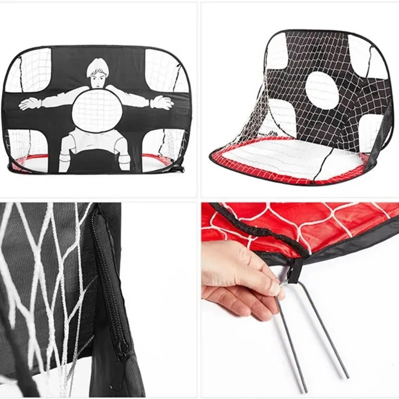 Support pan European shipping--Pop-Up Foldable Football Goal – Nylon Mini Net For Adults & Youth, Outdoor Sports-Perfect Christmas Gift