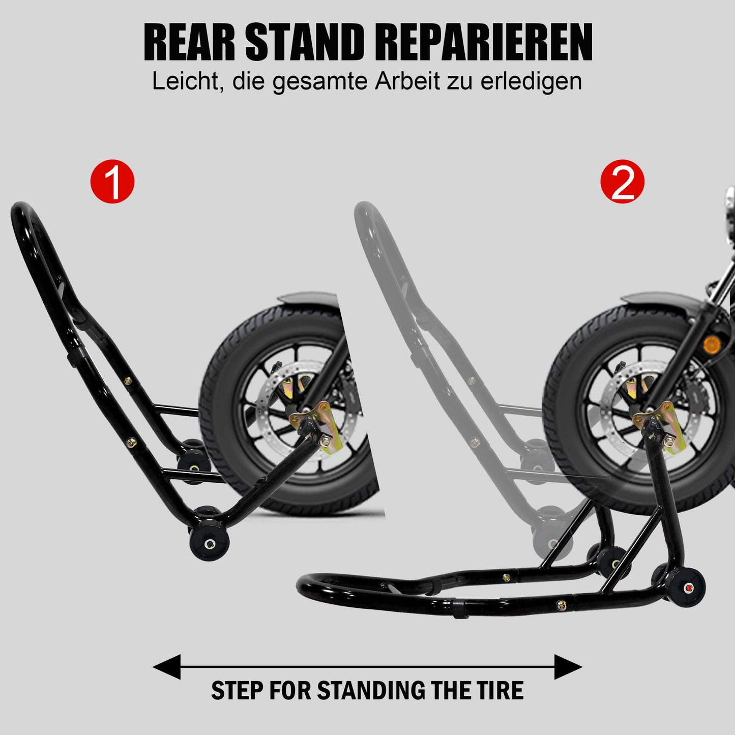 The Bait Frame For Motorcycles With 200 Kilograms, In The Docking Device With The Forward And Extremities K And U , Which Is Suitable For Most Motorcycle Brands-Black