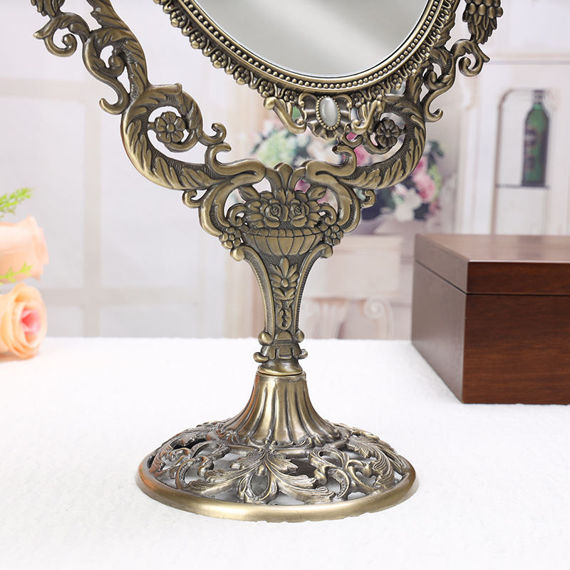 European Style Retro Makeup Mirror Dressing Mirror Pastoral Metal