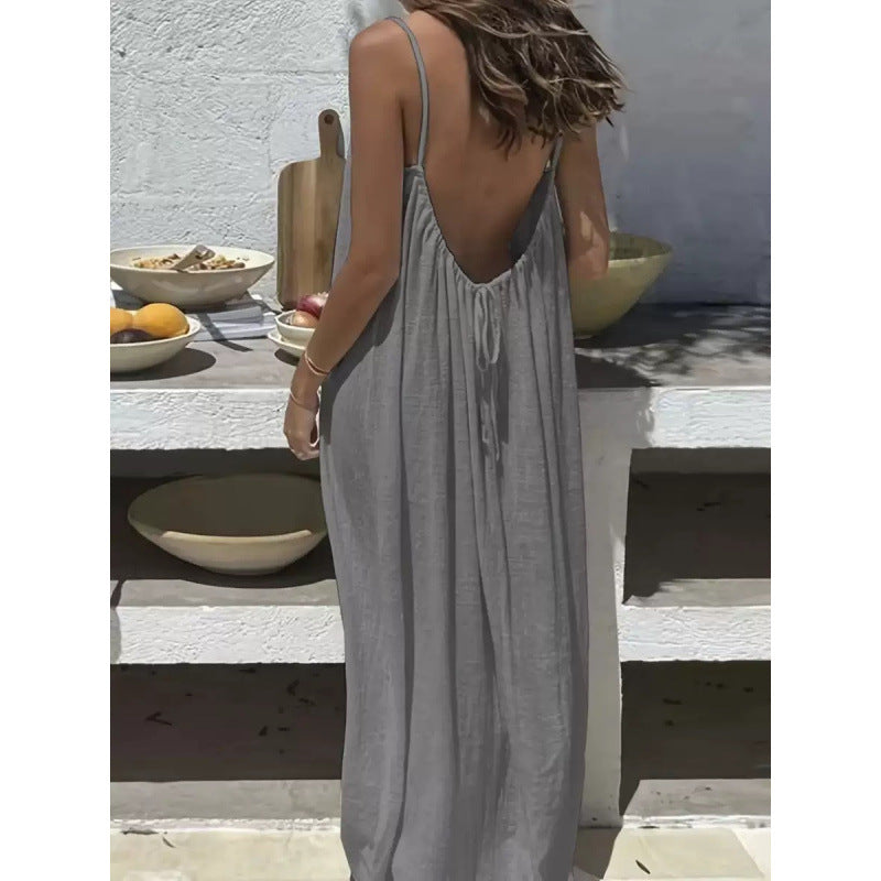 2026 Cross-Border New Model Womens Strapless Coat With Back Exposure Loose Fit, Home Wear Dress