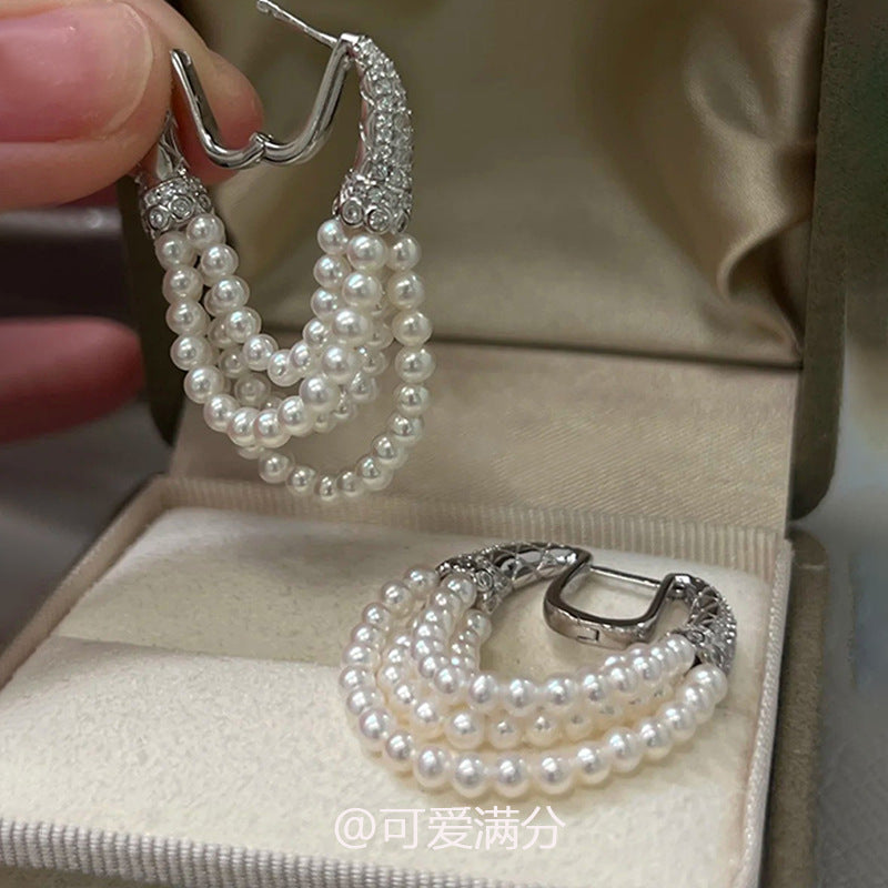 European American Style Tassel Earrings Women Silver Needle Diamond Fringe Fashion Jewelry