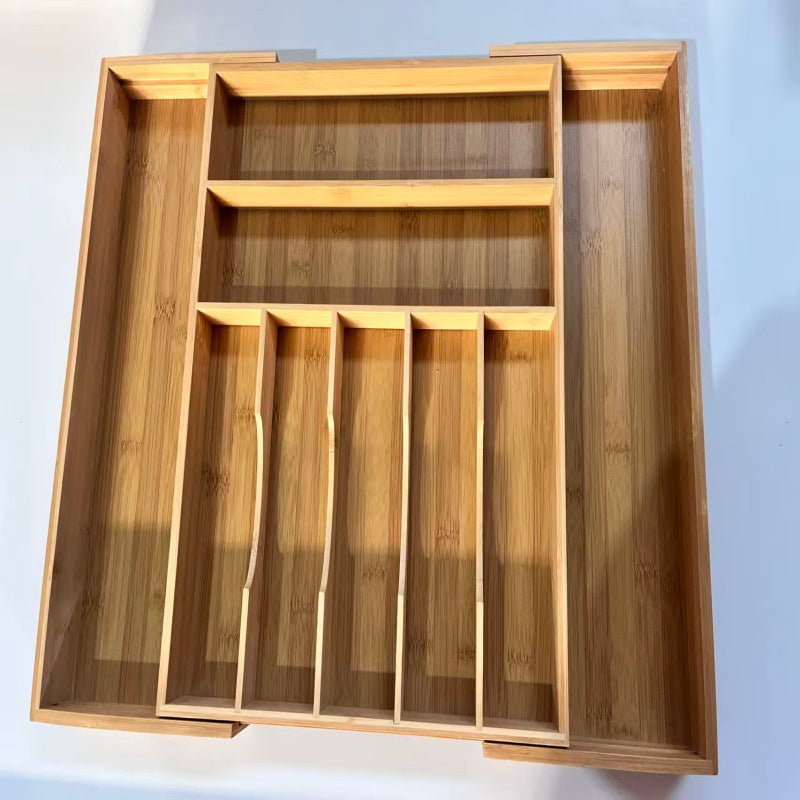 Bamboo Kitchen Silverware Storage Box Drawer