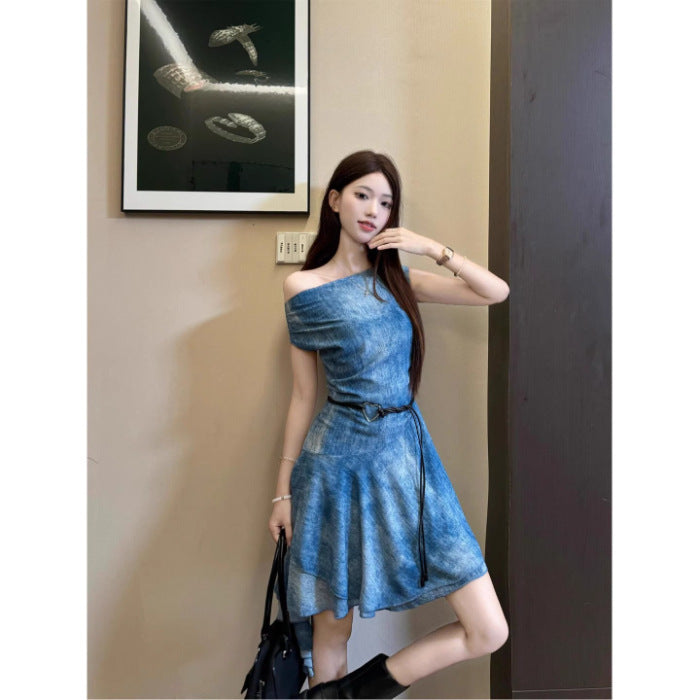 Summer New Light-sophisticated Style Blue Dress
