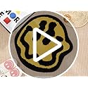 ELDONE Trippy Happy Face Bath Mat Green- Cool Rugs for Bedroom, Cute Bath Mat, Hippie Rug Non-Slip, Sage Green Fun Funky T...