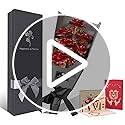 FonteeUS 9Pcs Gold Rose Flower Bouquet, Gold Foil Artificial Rose Bouquet with Gift Box, Romantic Present for Her on Valen...