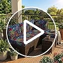 Smiry Waterproof Patio Cushion Covers, Stretch Outdoor Couch Slipcovers Replacement Washable Furniture Protector Sofa Chai...