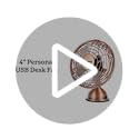 HOLMES 4" Mini Heritage Desk Fan, USB-Powered, Single Speed, 4 Blades, Adjustable 100° Head Tilt, Metal Construction, Idea...