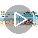 Purebox Beach Tent Shade Canopy - 8FT UPF50+ Beach Umbrella Sun Shelter 3Min Setup for 8 Person Cabana Tent with Sand Pock...