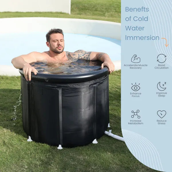 XXL Ice Bath Tub, 102 GL Cold Plunge Tub, Portable Plunge Pool, Multi-level Portable Bathtub For Outdoor Gym Treatments, Foldable Basin