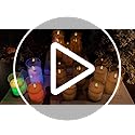 VIODAIM Ice Crystal Real Wax Glass Flameless Candles with Remote & Timer, Battery Operated Candles with Warm Flickering Fl...