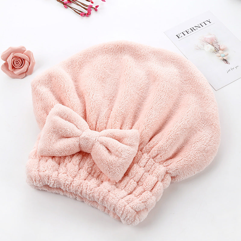 Bath And Dry Hair Cap Coral Fleece For Women