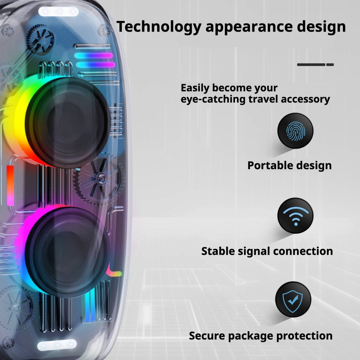 KP-825 Best-Selling Bluetooth Speaker Cool RGB Ambient Lighting Portable Outdoor Handle Waterproof Compact Desktop Speaker
