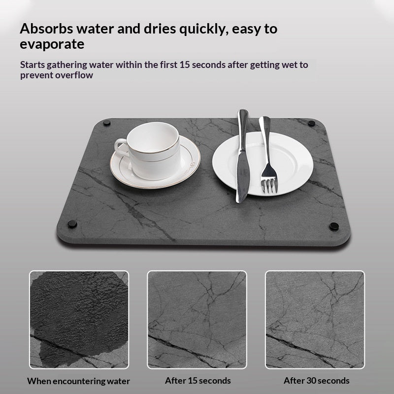 Light Luxury Diatomaceous Earth Kitchen Countertop Mat, Water-Absorbent Surface