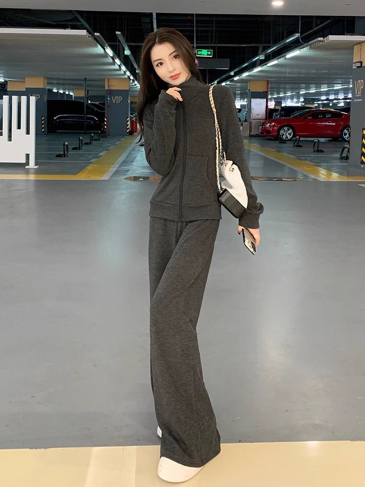 Women's Korean-style Loose Casual Top And Pants Set
