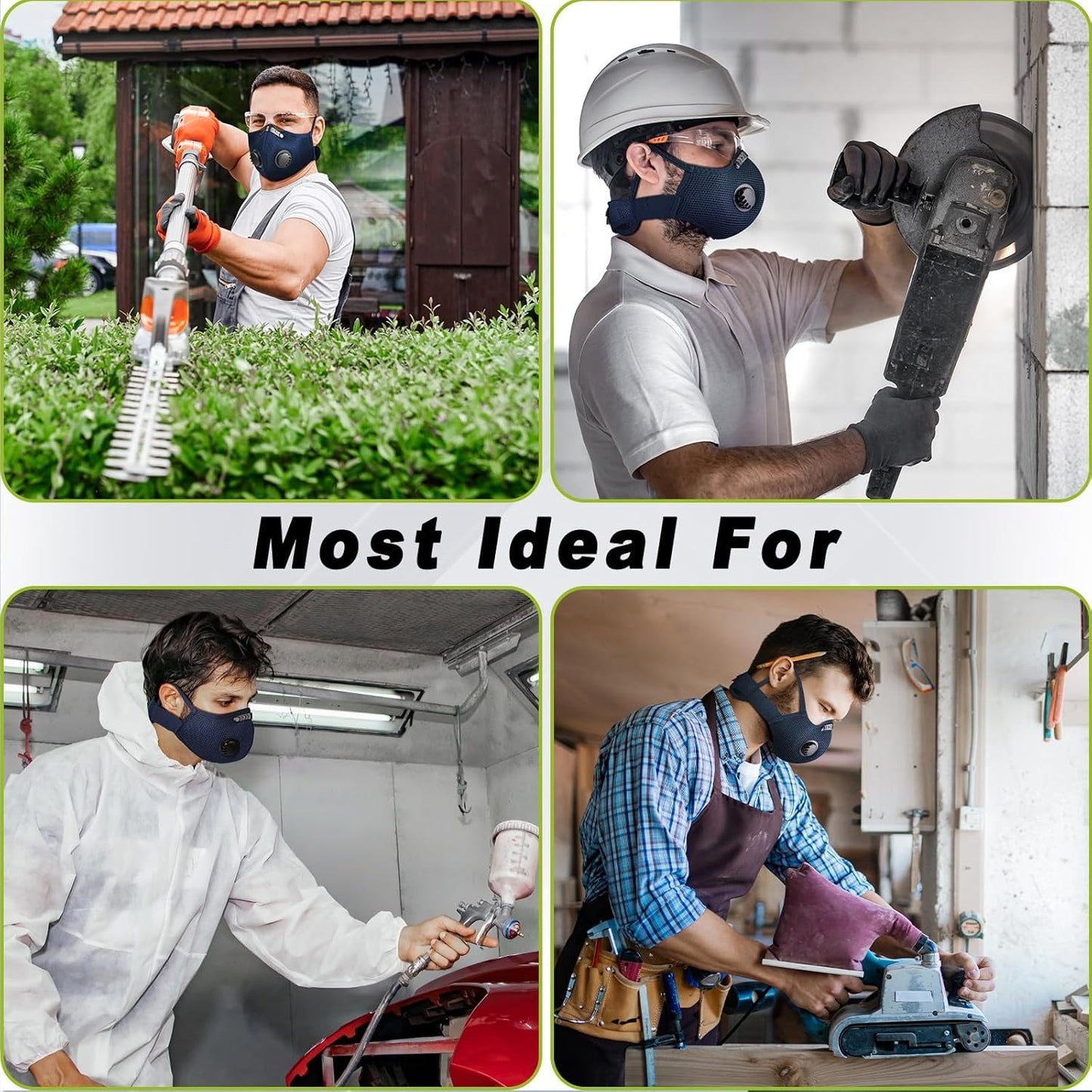 Sport Cycling Face Mask With Active Carbon Filter Breathing Valves Washable