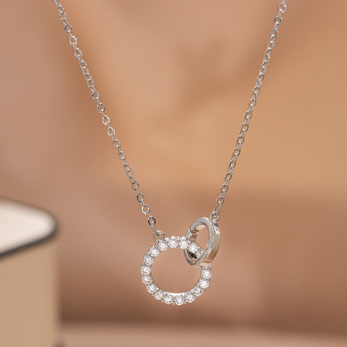 Double Buckle Necklace Women's Accessories Small Double Ring Fashion