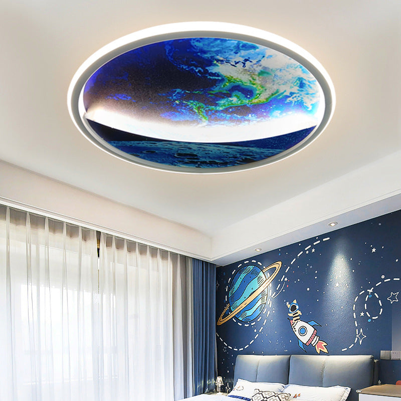 New Creative Planet Ceiling Smart Eye Protection Round Earth Children's Light