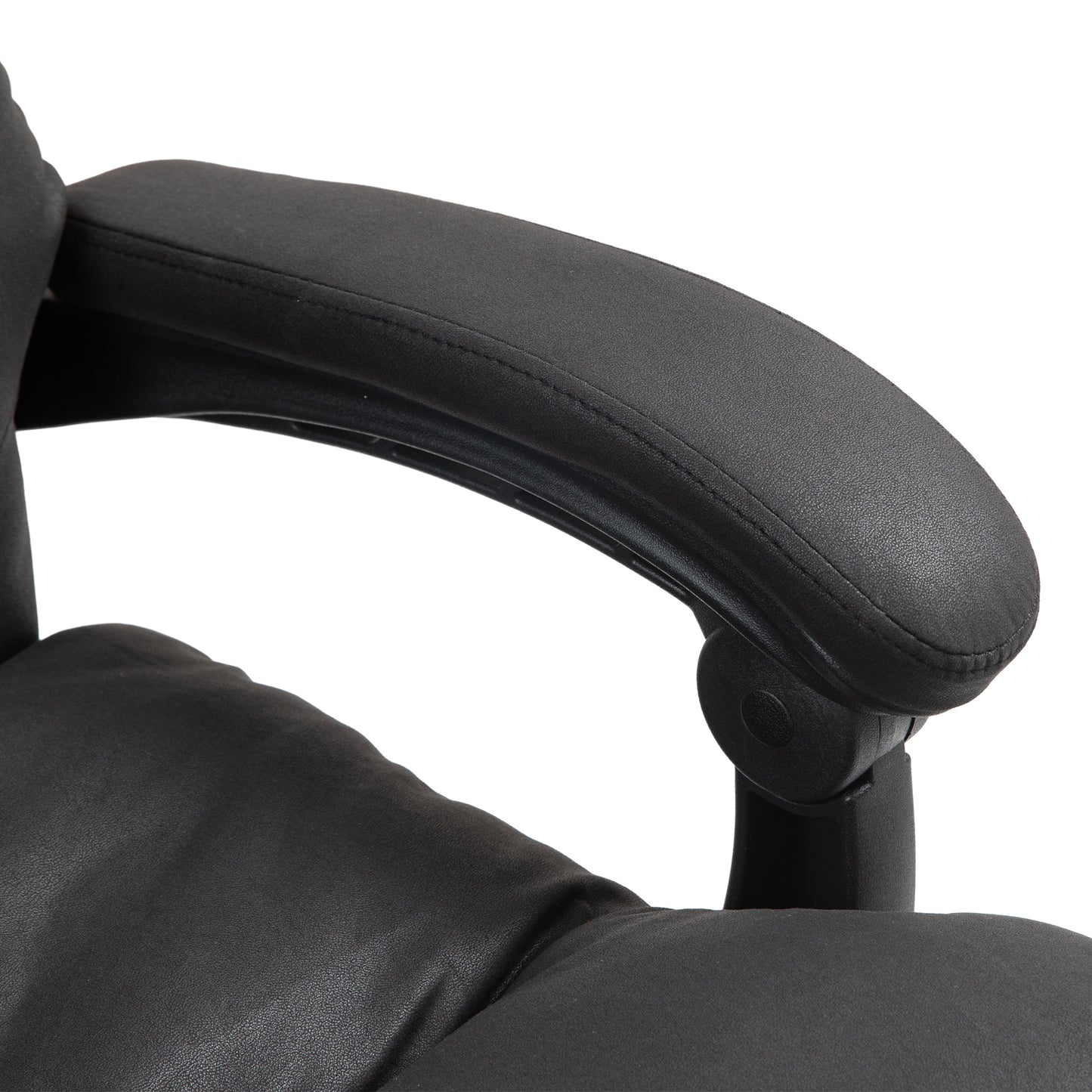 Massage Office Chair with Heat Function, Computer Desk Chair with Footrest Swivel Wheels, Black