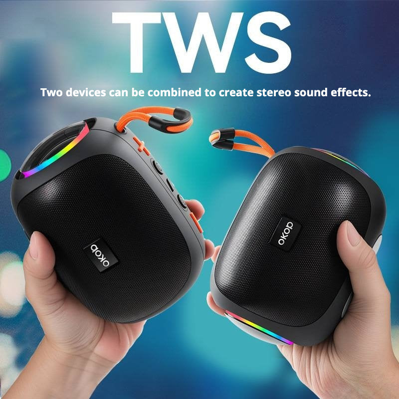 KP-542 Best-Selling Portable Bluetooth Speaker Outdoor-Ready With Lanyard LED Ambient Light Wireless Home Use TF Card Support And Bass-Boosting Subwoofer