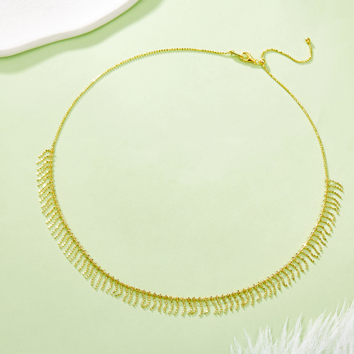 S925 Sterling Silver Tassel Necklace For Women 45cm Adjustable 3.9g Lightweight 10.5mm Wide Platinum Gold Rose Gold Plated Gift Box