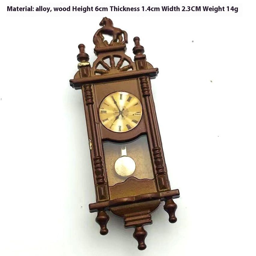 12 Points Miniature Dollhouse Accessories Retro Roman Clock