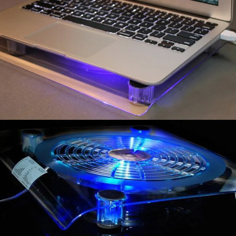 10 -15 Laptop Cooling Pad 1 USB Powered Fan Notebook Cooler Stand Tray Silent