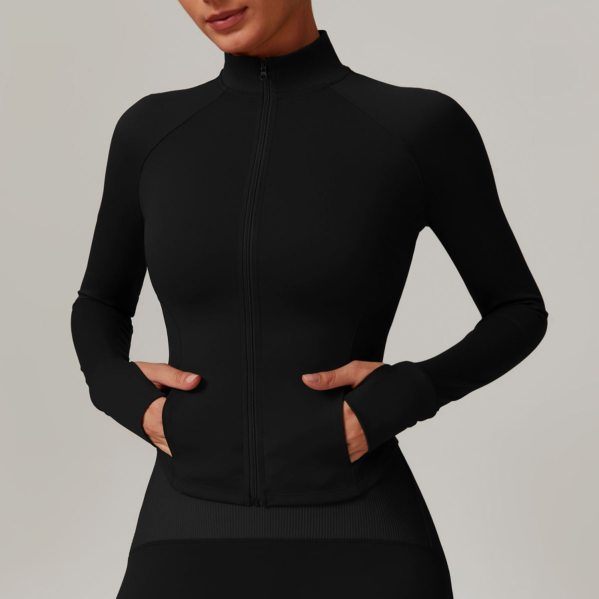 Women's Stand Collar Quick-drying Yoga Clothes Coat Windproof Warm Suit
