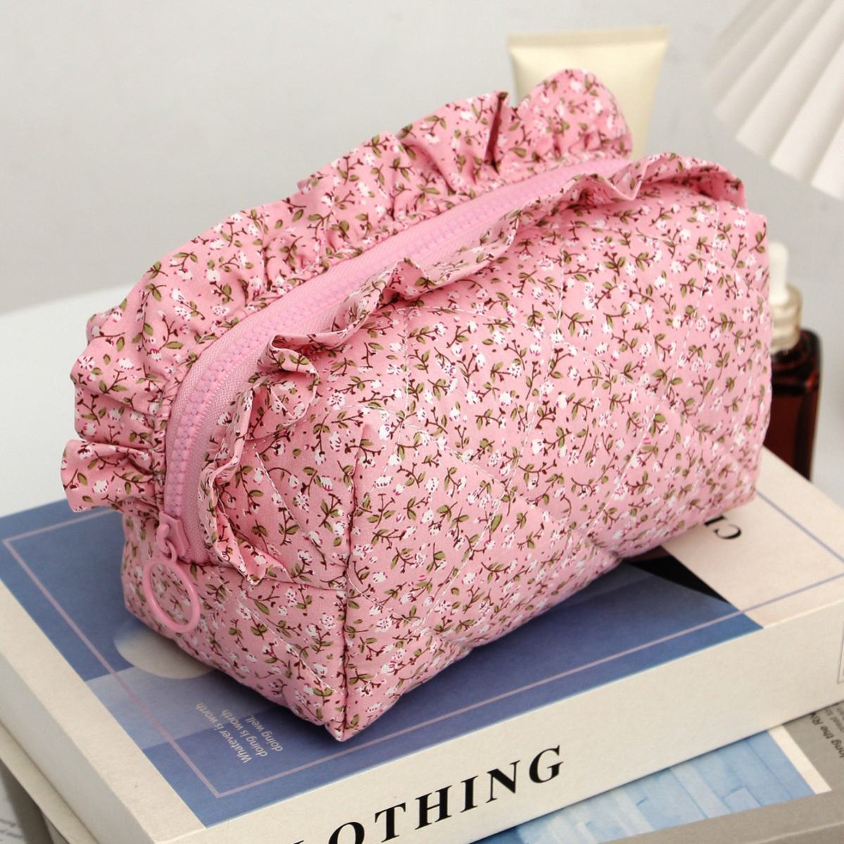 Korean-style Lace Bow Makeup Bag For Girls