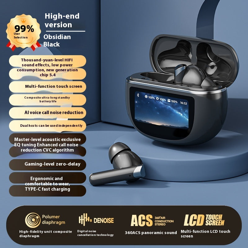 Smart Screen Free Language Switching Ultra-long Life Battery Wireless Bluetooth Noise Reduction Headset